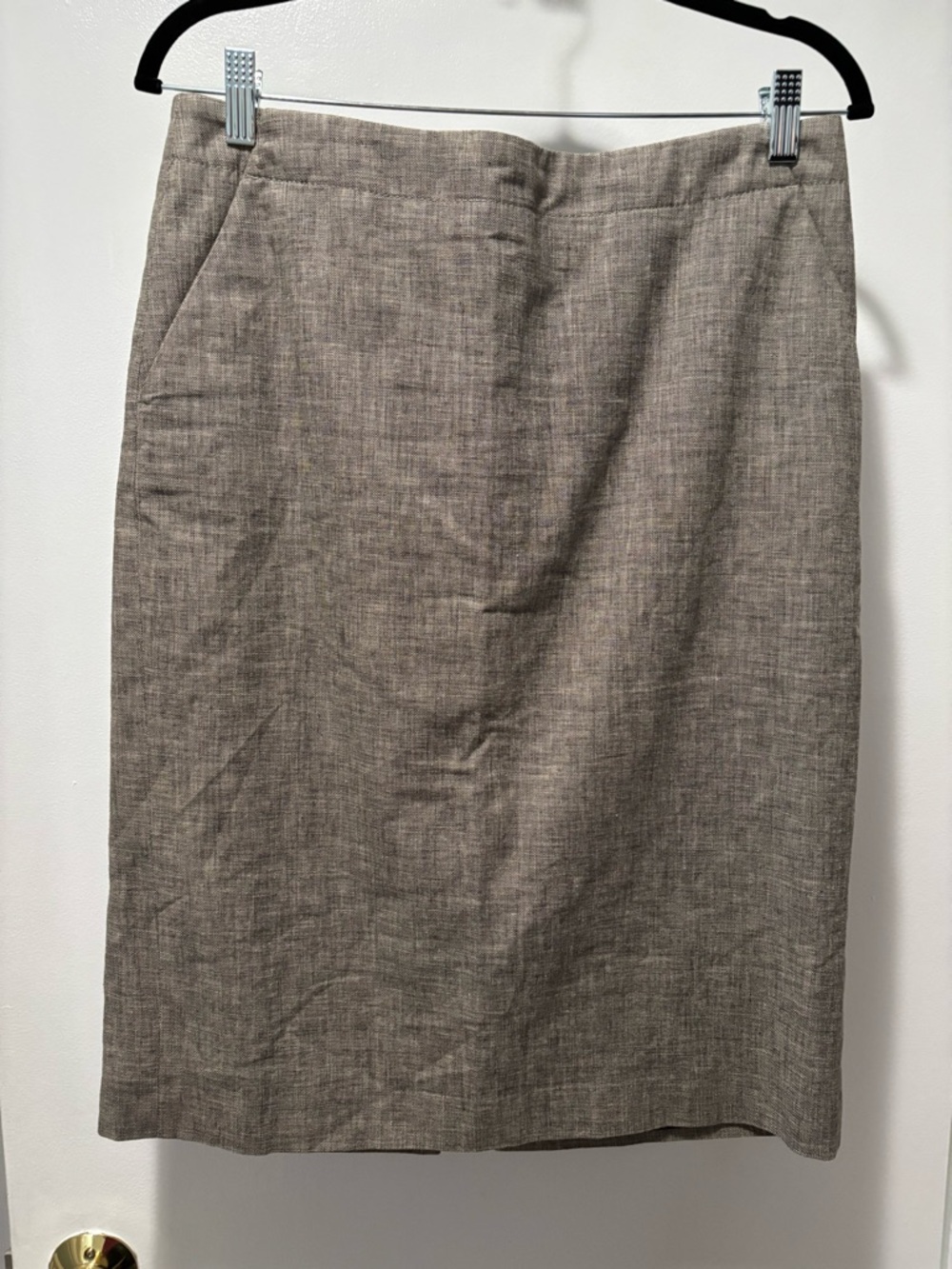 Banana Republic Neutral Taupe Cotton Linen Pencil Skirt Size 8